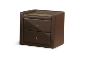Heartlands Caxton PU Black & Brown Bedside Table/ Nightstand/ Bedside Cabinet (7484283158702)