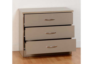Seconique Nevada Grey, Oyster, Sonoma Oak and White 3 Drawer Chest (5774986772646)