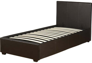 Seconique Prado Black Faux Leather 3FT Single Storage Bed (5759328190630)
