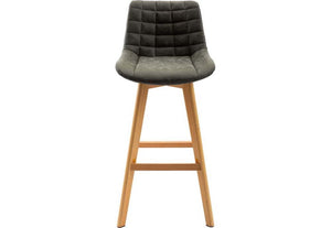 Seconique Brisbane Grey and Mustard Faux Leather Bar Chair Set of 2 (5741436502182)