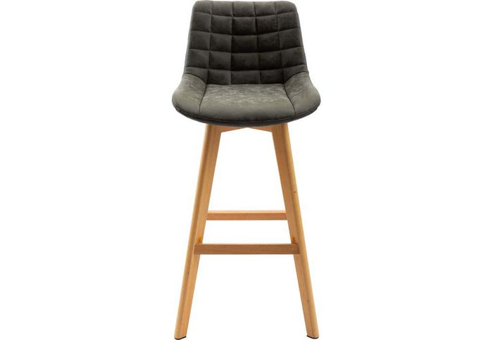 Seconique Brisbane Grey and Mustard Faux Leather Bar Chair Set of 2