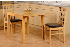 Seconique ViennaOak Drop Leaf Dining Set with 2 Brown Faux Leather Dining Set (5719986897062)