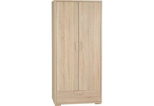 Seconique Cambourne Light Sonoma Solid Oak 2 Door 1 Drawer Wardrobe (5738084532390)