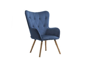 Birlea Willow Midnight Blue and Sapphire Polyester Upholstered Fabric Chair (5600698597542)