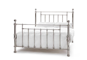 Serene Benjamin Brass Nickel Metal Bed Frame 4FT Small Double (7227931492526)
