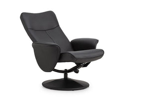 Julian Bowen Lugano Black Recliner and Stool (6570307322030)