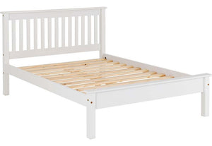 Seconique Monaco White Low Foot End Wooden Bed 5FT King Size (5756188885158)