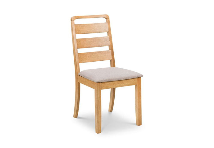 OSD Lars Waxed Solid Oak Curved Edging Dining Chair (Set of 2)