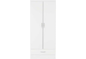 Seconique Nevada Grey, Oyster, Sonoma Oak and White 2 Door 1 Drawer Wardrobe (5762520842406)