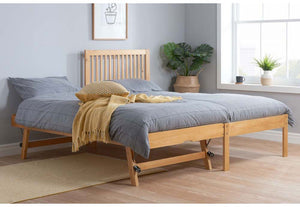 Birlea Buxton Pine & White Wooden Guest Bed w/ Comfort Care Mattress Single (5698005401766)