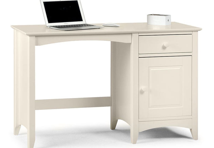 Julian Bowen Cameo Stone White Soild Pine 1 Cupboard 1 Drw Desk