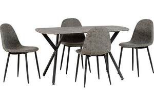 Seconique Athens Grey Faux Leather Dining Chair (5776028041382)