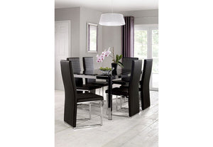 Julian Bowen Tempo Black Glass Rectangular Dining Table (5801705537702)