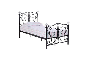LPD Furniture Florence Black & White Metal Bed Single Double King Size (6164068106414)