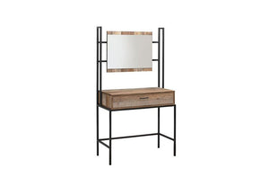 Birlea Urban Rustic Wood Effect with Black Metal Frame Dressing Table & Mirror (5596126937254)