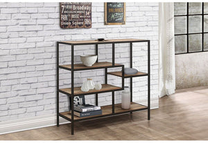 Birlea Urban Rustic Wood Effect with Black Metal Frame Wide Shelving Unit (5596190441638)