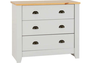 Seconique Ludlow Grey with Oak Lacquer 3 Drawer Chest (5747471581350)