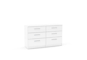 Lynx White Gloss Bedroom Furniture Wardrobe Chest Bedside by Birlea (6772085719214)