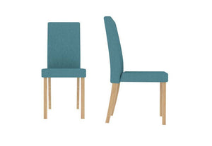 LPD Atlanta Oak Dining Table with 4 Anna Beige, Grey, Teal Chairs Dining Set (6113144438958)