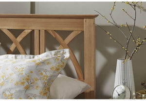 Serene Maiden Oak Wooden Bed 3FT Small Double 4FT6 5FT King 6FT (6678455713966)