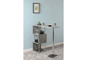 Seconique Charisma Concrete and White Effect with Chrome Home Bar Table (5762450686118)