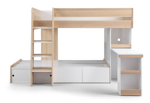 Julian Bowen Eclipse Oak and White Bunk Bed (5638984859814)