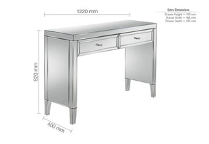 Birlea Valencia Mirrored Bevelled Glass 2 Drawer Sideboard (5596239855782)