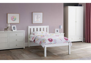 Julian Bowen Luna Surf White and Dove Grey Solid Pine Wooden Bed 3FT Single (5641714040998)