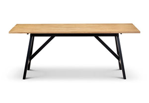 Julian Bowen Hockley Black and Oak Rectangular Dining Table (5805883097254)