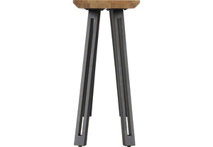 Seconique Quebec Medium Oak Effect with Black Straight Edge Console Table (5759183388838)