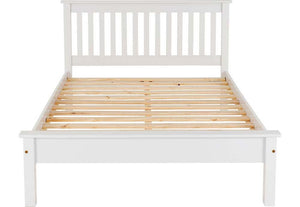 Seconique Monaco White Low Foot End Wooden Bed 5FT King Size (5756188885158)