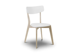 Julian Bowen Casa Soild Wood Matt White Dining Chair (5633572012198)