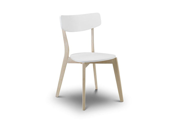 OSD Casa Soild Wood Matt White Dining Chair (Set of 2)