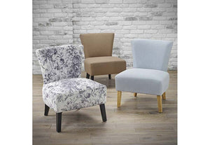 LPD Furniture Austen Duck Egg Blue, Floral and Sand Linen Fabric Accent Chair (6257472831662)