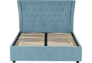 Seconique Camden Blue Grey Mustard Upholstered Fabric Bed 4FT6 Double - 135cm (5669304500390)