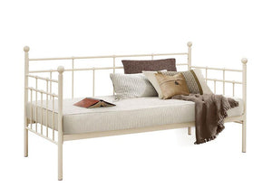 Birlea Lyon Black and Cream Metal Day Bed Frame with Comfort Care Mattress 3FT (5629804413094)