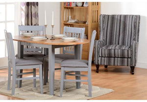 Seconique Oxford Grey/Natural Oak/Grey Fabric Dining Set (5719702700198)
