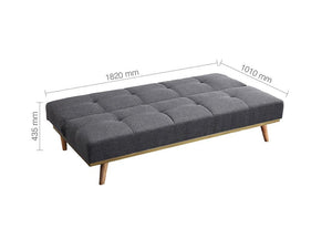 Birlea Snug Grey Polyester 3 Seater Upholstered Fabric Sofa Bed (5596117926054)