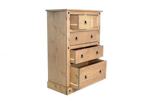 Birlea Corona Waxed Pine 3 Over 2 Drawer Wooden Chest (5596219670694)