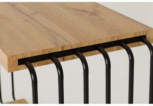 Seconique Denver Light Oak Effect with Black Console Table (5746936316070)