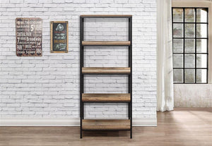 Birlea Urban Rustic Wood Effect with Black Metal Frame 5 Tier Bookcase (5596145025190)