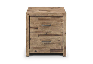 Julian Bowen Hoxton Oak 2 Drw Bedside Table/Nightstand/Bedside Cabinet Chest (5805887619238)