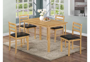 OSD Szeged Solid Rubberwood Mahogany & Natural Black PU Dining Chair (7622592790702)