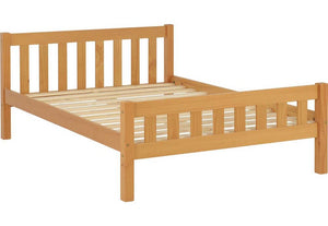 Seconique Carlow Solid Antique Pine Wooden Bed 3FT Single-90cm 4FT6 Double-135cm (5669317804198)