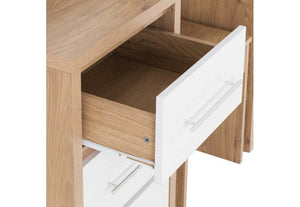 Seconique Seville Grey and White with Light Oak 3 Drawer Dressing Table Set (5769140338854)