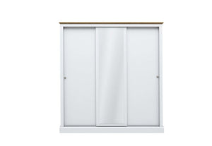 LPD Devon Oak/White, Oak/Charcoal & Oak 3 Door Sliding Wardrobe (6169469321390)
