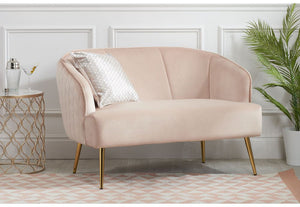 Birlea Bella 2 Seater and 1 Seater Blush Pink Upholstered Fabric Sofa (5600596459686)