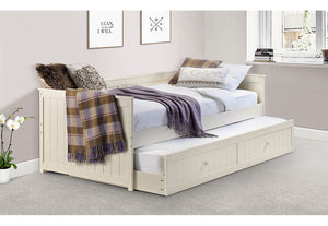 Julian Bowen Jessica Stone White Underbed Trundle Guest Bed w/ Premier Mattress (6570297884846)