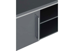 Seconique Charisma Grey & White Gloss w/Chrome 2 Door 2 Open Shelf TV Unit (6080921993390)