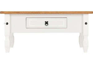Seconique Corona Grey and White and Distressed Waxed Pine 1 Drw Coffee Table (5762068218022)